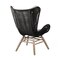 Armen Living King Indoor Outdoor Lounge Chair in Light Eucalyptus Wood with Charcoal Rope and Gray Cushion LCKGCHCHR - alternate 2